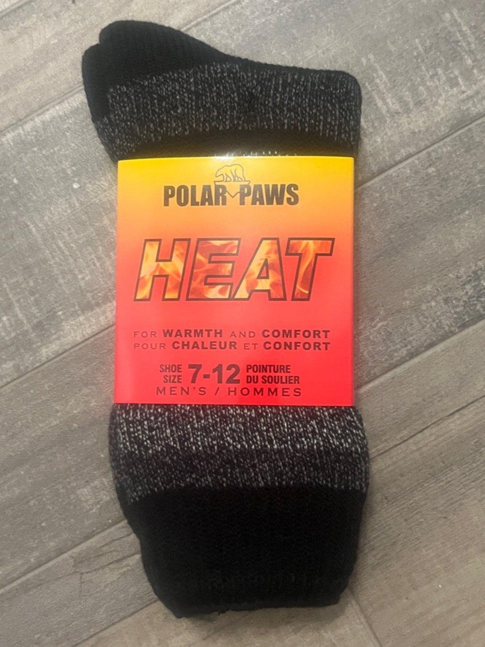 Men's Heat Crew Socks - Black & Gray